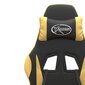 vidaXL datorspēļu krēsls, melna un zeltaina mākslīgā āda cena un informācija | Biroja krēsli | 220.lv