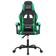 vidaXL datorspēļu krēsls, melna un zaļa mākslīgā āda цена и информация | Офисные кресла | 220.lv
