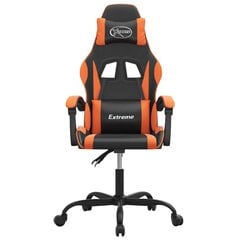 vidaXL datorspēļu krēsls, melna un oranža mākslīgā āda цена и информация | Офисные кресла | 220.lv