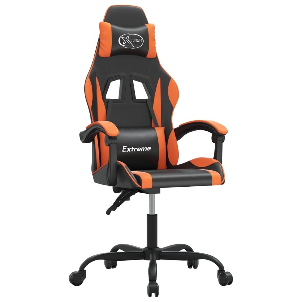 vidaXL datorspēļu krēsls, melna un oranža mākslīgā āda cena un informācija | Biroja krēsli | 220.lv
