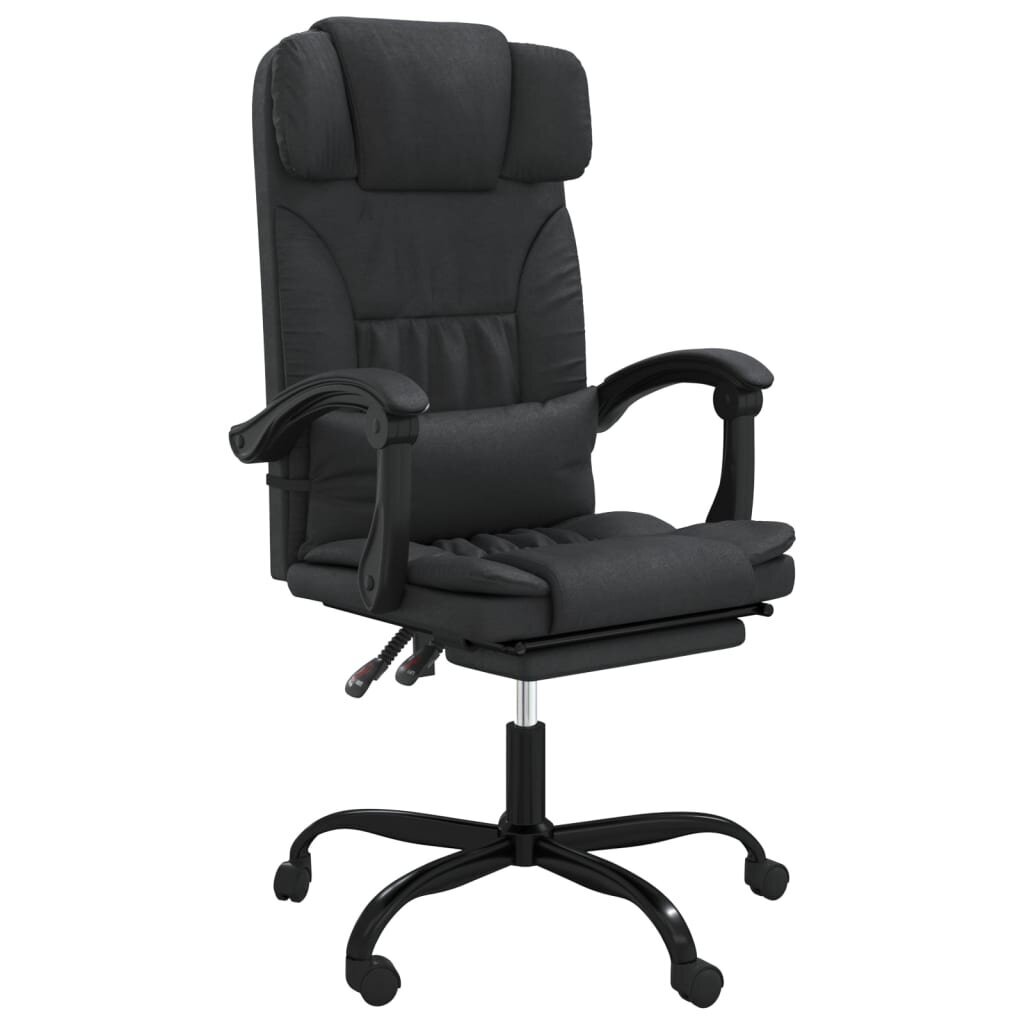 vidaXL biroja krēsls, atgāžams, melna mākslīgā āda cena un informācija | Biroja krēsli | 220.lv