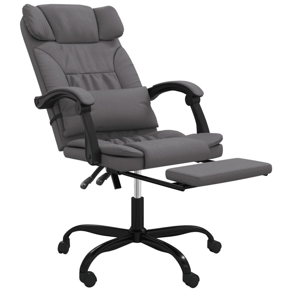 vidaXL biroja krēsls, atgāžams, pelēka mākslīgā āda cena un informācija | Biroja krēsli | 220.lv