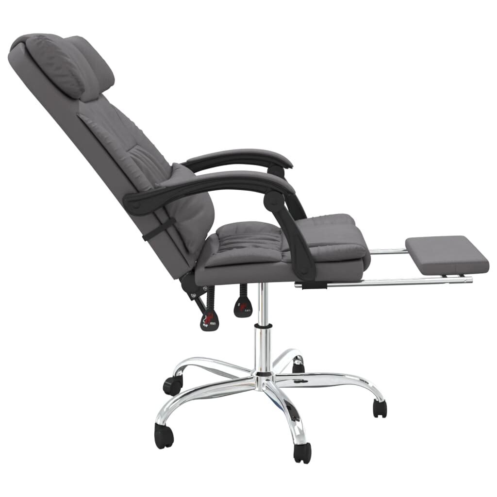 vidaXL biroja masāžas krēsls, pelēka mākslīgā āda cena un informācija | Biroja krēsli | 220.lv