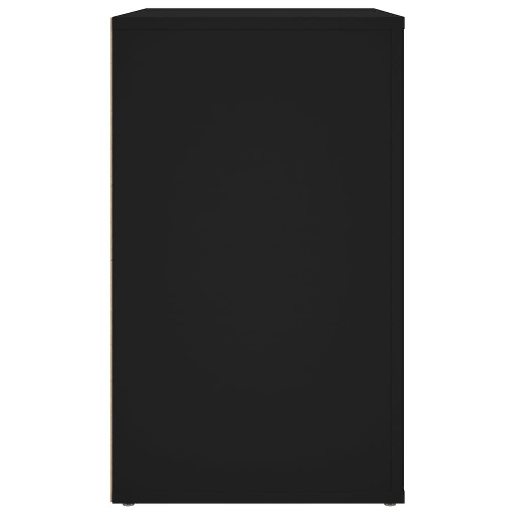 Naktsskapītis, melns, 50x36x60cm, apstrādāta koksne цена и информация | Naktsskapīši | 220.lv