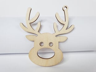 Новогодняя деревянная ёлочная игрушка олень “Рудольф” цена и информация | Рождественское украшение CA1029 | 220.lv