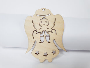 Новогодняя деревянная ёлочная игрушка Ангелок цена и информация | Рождественское украшение CA1029 | 220.lv