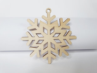 Новогодняя ёлочная деревянная игрушка Снежинка цена и информация | Рождественские украшения | 220.lv