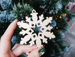 Ziemassvētku koka eglītes rotaļlieta Sniegpārsla cena un informācija | Ziemassvētku dekorācijas | 220.lv