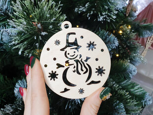 Ziemassvētku koka eglīšu rotaļlieta Sniegavīrs цена и информация | Рождественские украшения | 220.lv