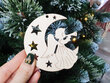 Ziemassvētku koka eglītes rotaļlieta Eņģelis uz Mēness cena un informācija | Ziemassvētku dekorācijas | 220.lv