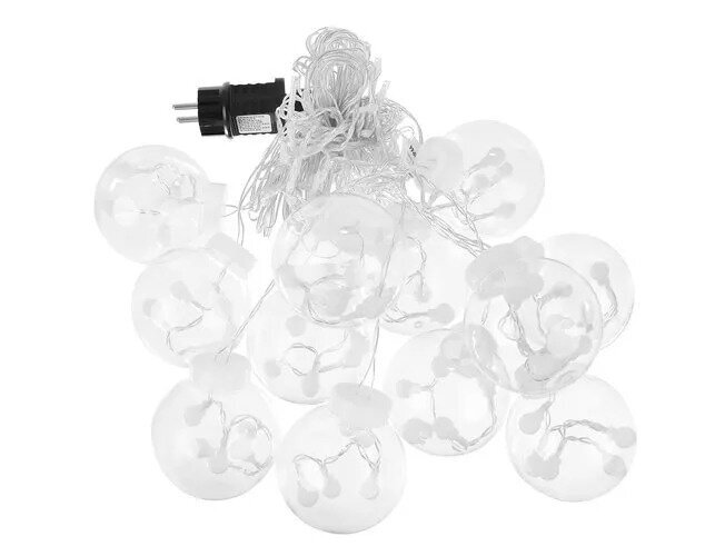 LED gaismas aizkars "Bumbas" silti balts 5M cena un informācija | Ziemassvētku lampiņas, LED virtenes | 220.lv