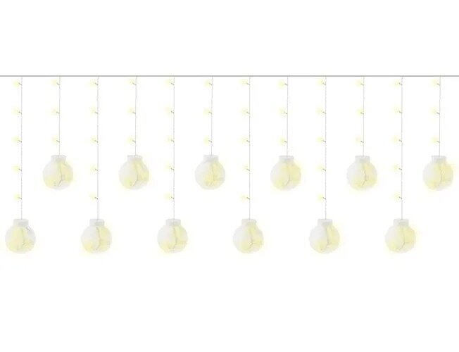 LED gaismas aizkars "Bumbas" silti balts 5M цена и информация | Ziemassvētku lampiņas, LED virtenes | 220.lv