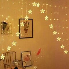 LED šviesos užuolaida "Stars" 245x100CM 136LED šilta balta cena un informācija | Ziemassvētku lampiņas, LED virtenes | 220.lv