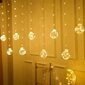 LED gaismas aizkars "Bumbas" silti balts 3M cena un informācija | Ziemassvētku lampiņas, LED virtenes | 220.lv