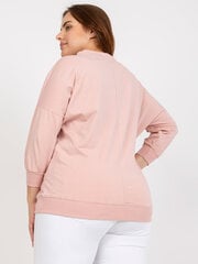 brudnoróżowa bluzka plus size с рукавами 3/4 и надрук. цена и информация | Женские кофты | 220.lv