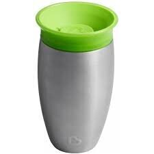 Чашка из нержавеющей стали Munchkin Miracle 360, зеленая, 12 месяцев+, 296 мл, 01245301 цена и информация | Детская посуда, контейнеры для молока и еды | 220.lv