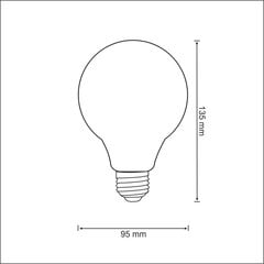 LED spuldze E27 FILAMENT G95 Vintage Amber 4W HEAT 2000K cena un informācija | Spuldzes | 220.lv