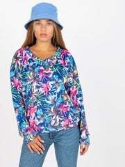 темно-синяя блуза с цветочным принтом rue paris цена и информация | Женские блузки, рубашки | 220.lv