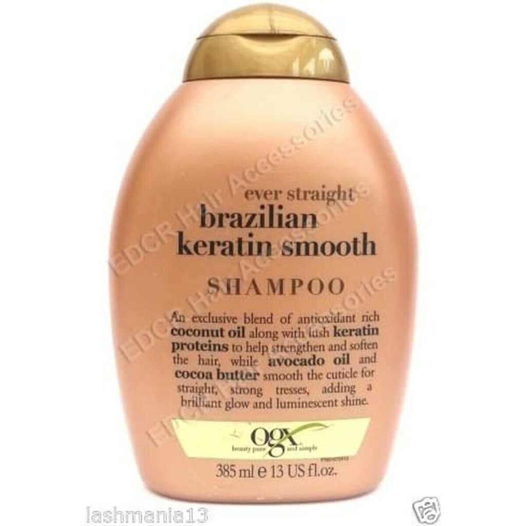 Nogludinošs šampūns ar Brazīlijas keratīnu Organix Brazilian Keratin Smooth Shampoo, 385ml cena un informācija | Šampūni | 220.lv