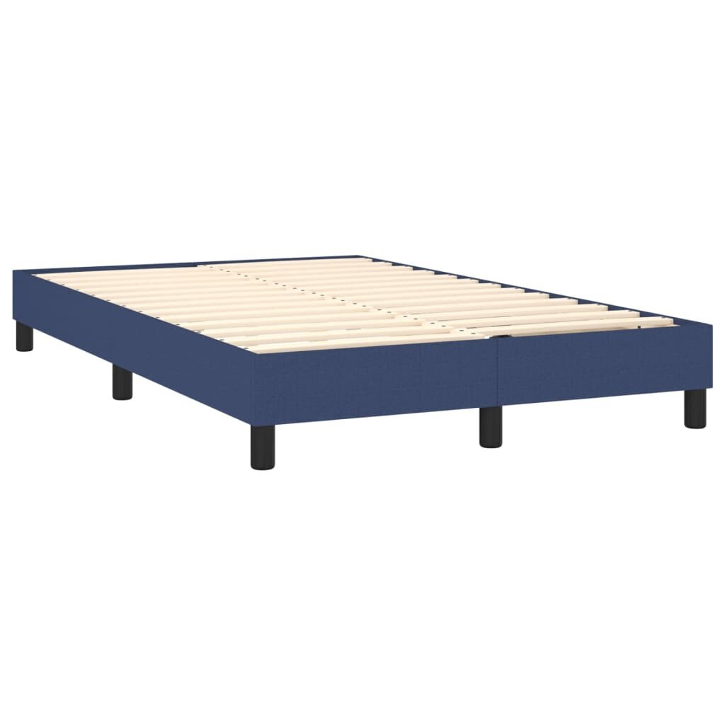 vidaXL atsperu gultas rāmis ar matraci, zils, 120x200 cm, audums cena un informācija | Gultas | 220.lv