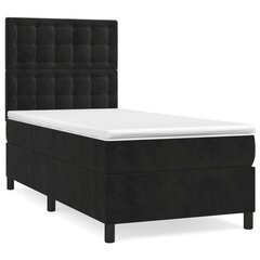 vidaXL atsperu gulta ar matraci, melns samts, 100x200 cm цена и информация | Кровати | 220.lv