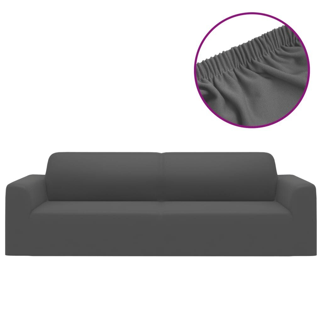 Trīsvietīga dīvāna pārvalks, antracīts, džersija poliesters цена и информация | Mēbeļu pārvalki | 220.lv