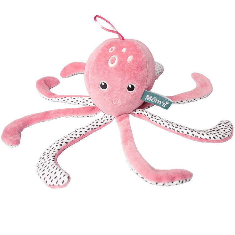 Hencz Toys plīša piekariņš - Astoņkājis, rozā krāsā cena un informācija | Rotaļlietas zīdaiņiem | 220.lv