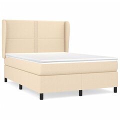 Atsperu gultas rāmis ar matraci vidaXL, 140x190 cm, krēmkrāsas цена и информация | Кровати | 220.lv