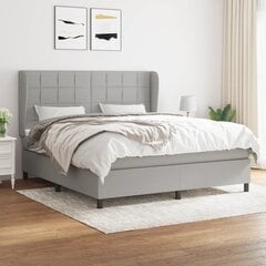Atsperu gultas rāmis ar matraci vidaXL, 160x200 cm, gaiši pelēks цена и информация | Кровати | 220.lv