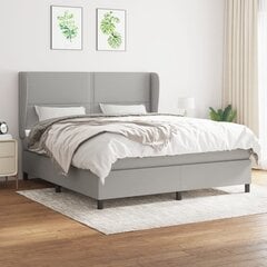 Atsperu gultas rāmis ar matraci vidaXL, 160x200 cm, gaiši pelēks цена и информация | Кровати | 220.lv