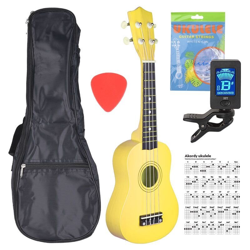 Soprāna ukuleles komplekts NN UK 01, dzeltens цена и информация | Ģitāras | 220.lv