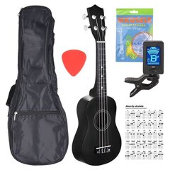 Soprāna ukuleles komplekts NN UK 01, melns cena un informācija | Ģitāras | 220.lv