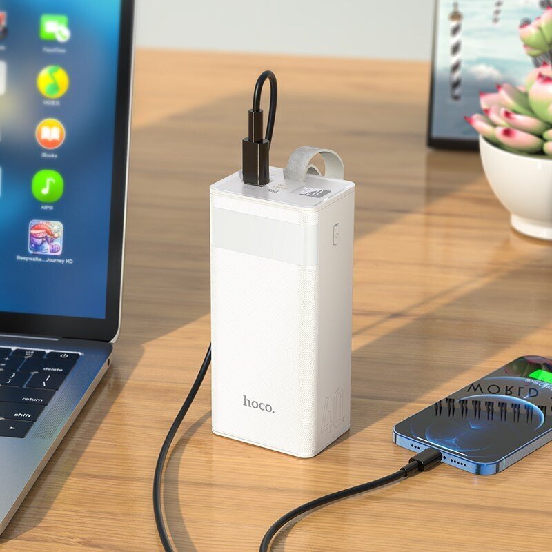 Arejais-akumulators Power Bank Hoco J86 22.5W Quick Charge 3.0 40000mAh balts cena un informācija | Lādētāji-akumulatori (Power bank) | 220.lv