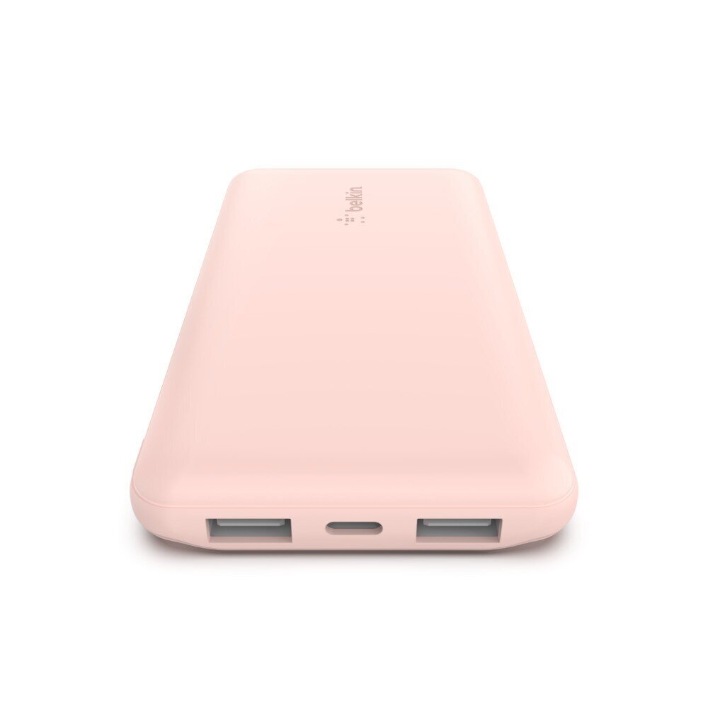 Belkin PowerBank 10 000 mAh USB A & C 15 W rozā zelts cena un informācija | Lādētāji-akumulatori (Power bank) | 220.lv