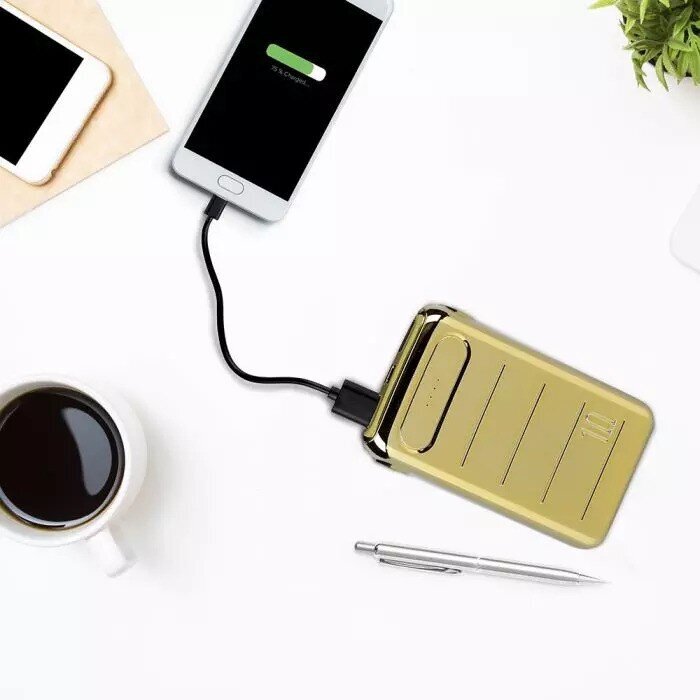 V-tac V-TAC Power Bank 10000 mAh 2A Gold cena un informācija | Lādētāji-akumulatori (Power bank) | 220.lv