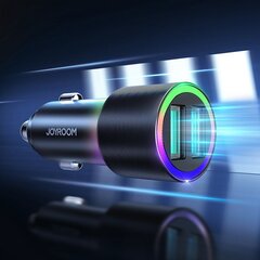 Автомобильная зарядка Joyroom JR-CL10 LED 2xUSB 24W + 3in1 USB Type-C/microUSB/Lightning 1.2m черный цена и информация | Зарядные устройства для телефонов | 220.lv