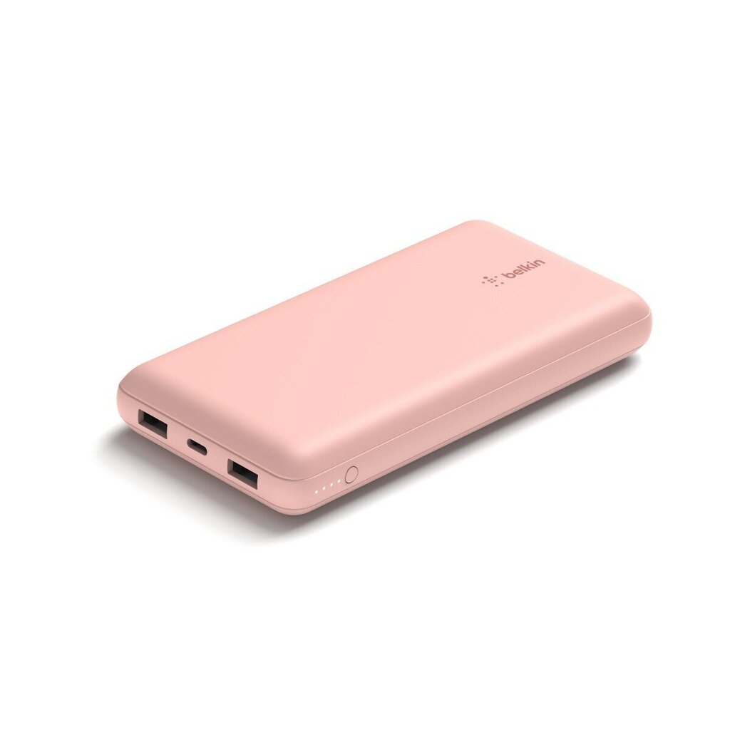 Belkin PowerBank 20 000mAh 15W USB-A / USB-C rozā zelta cena un informācija | Lādētāji-akumulatori (Power bank) | 220.lv