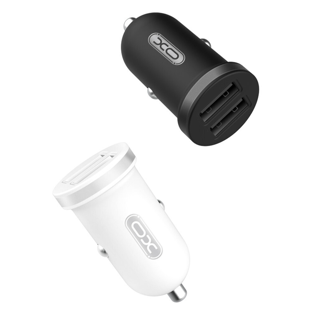 XO TZ08 car charger 2x USB 2,1A white + USB-C cable cena un informācija | Lādētāji un adapteri | 220.lv