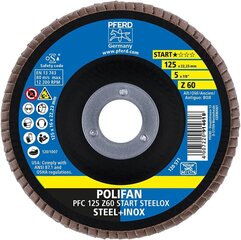 Zirgu polifāna ventilatora disks, 10 gabali | PFC 125X22.23mm Conical Z60 Starta līnija Start Steelox | 69300935 - tēraudam, nerūsējošajam tēraudam (Inox) cena un informācija | Rokas instrumenti | 220.lv