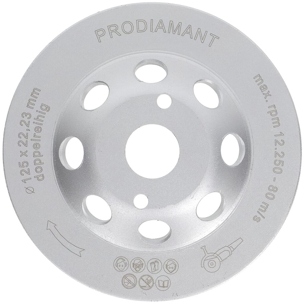 Prodiamant Premium Diamond Schingbar 125mm betons Universal 125 mm x 22,2 mm slīpēšanas disks Divkārša rinda cena un informācija | Rokas instrumenti | 220.lv