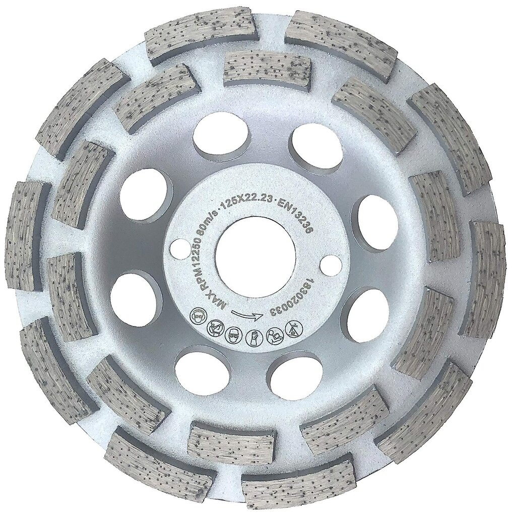 Prodiamant Premium Diamond Schingbar 125mm betons Universal 125 mm x 22,2 mm slīpēšanas disks Divkārša rinda cena un informācija | Rokas instrumenti | 220.lv