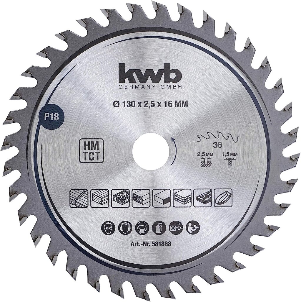 KWB zāģa asmens 130 x 16 mm cena un informācija | Dārza tehnikas rezerves daļas | 220.lv