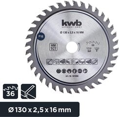 KWB zāģa asmens 130 x 16 mm cena un informācija | Dārza tehnikas rezerves daļas | 220.lv