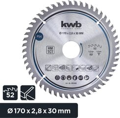 KWB Circuit Sow Blade 170 x 30 мм мм, очень тонкий разрез, лезвие пилы, подходящее для рабочих столов, дерева и панелей с покрытием цена и информация | Запчасти для садовой техники | 220.lv