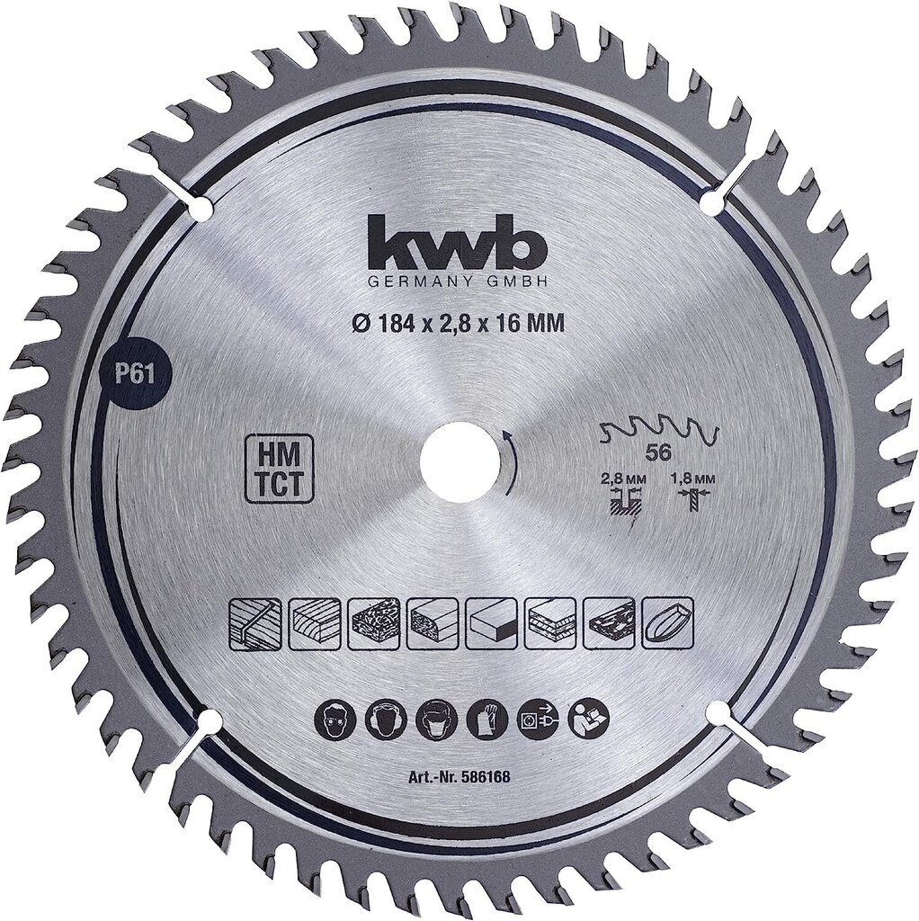 KWB zāģa asmens 184 x 16 mm cena un informācija | Dārza tehnikas rezerves daļas | 220.lv