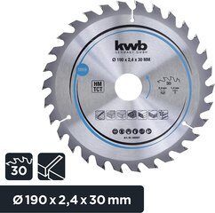 KWB Circuit Sow Blade 190 x 30 мм мм, очень тонкий разрез, лезвие, подходящее для рабочих столов, дерева и панелей с покрытием цена и информация | Запчасти для садовой техники | 220.lv