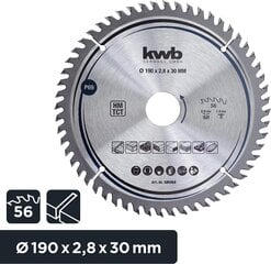 KWB Circuit Sow Blade 190 x 30 мм мм, очень тонкий разрез, лезвие, подходящее для рабочих столов, дерева и панелей с покрытием цена и информация | Запчасти для садовой техники | 220.lv