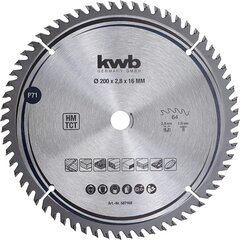 KWB Circuit Sow Blade 200 x 16 мм мм, очень тонкий разрез, лезвие, подходящее для рабочих столов, дерева и панелей с покрытием цена и информация | Запчасти для садовой техники | 220.lv