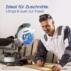 Falkenwald® Saw Blade 250x30 Koks - ātri sagriezts, pateicoties 24 hm zobiem - apļveida zāģa asmenis 250x30 Koks, kas saderīgs ar Bosch GTS 10 XC, 10 un metabo KGS 254 m - zāģa asmeni 250 x 30 cena un informācija | Rokas instrumenti | 220.lv