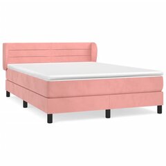Atsperu gultas rāmis ar matraci vidaXL, 140x200 cm, rozā cena un informācija | Gultas | 220.lv